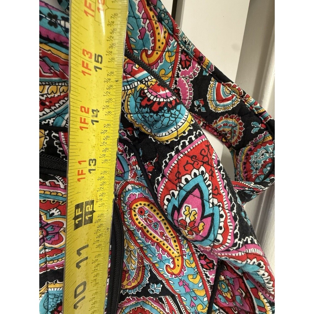 ✿ Vera Bradley Paisley Backpack Laptop School Travel Bag Multicolor Cotton - Picture 9 of 11